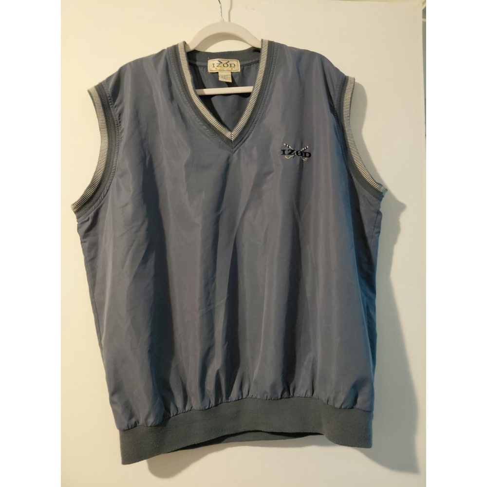 Izod Golf Vest Polyester Mens Size Large Elastic Waist
